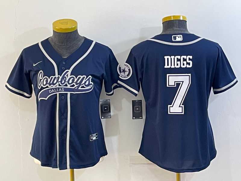 Women's Dallas Cowboys #7 Trevon Diggs Navy Blue With Patch Cool Base Stitched Baseball Jersey,We sell and wholesale Women's Dallas Cowboys #7 Trevon Diggs Navy Blue With Patch Cool Base Stitched Baseball Jersey on line form chian!